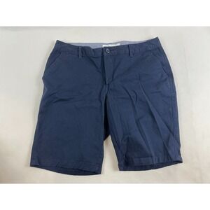 Amazon Essentials Shorts Men's Size 10 Navy Blue Mid Rise Flat Front Bermuda